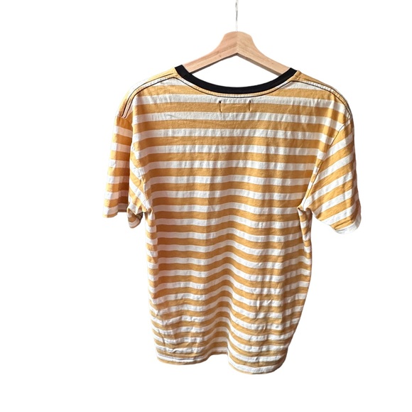 pacsun men’s yellow white black striped straight fit tee unisex androgynous - Picture 4 of 4